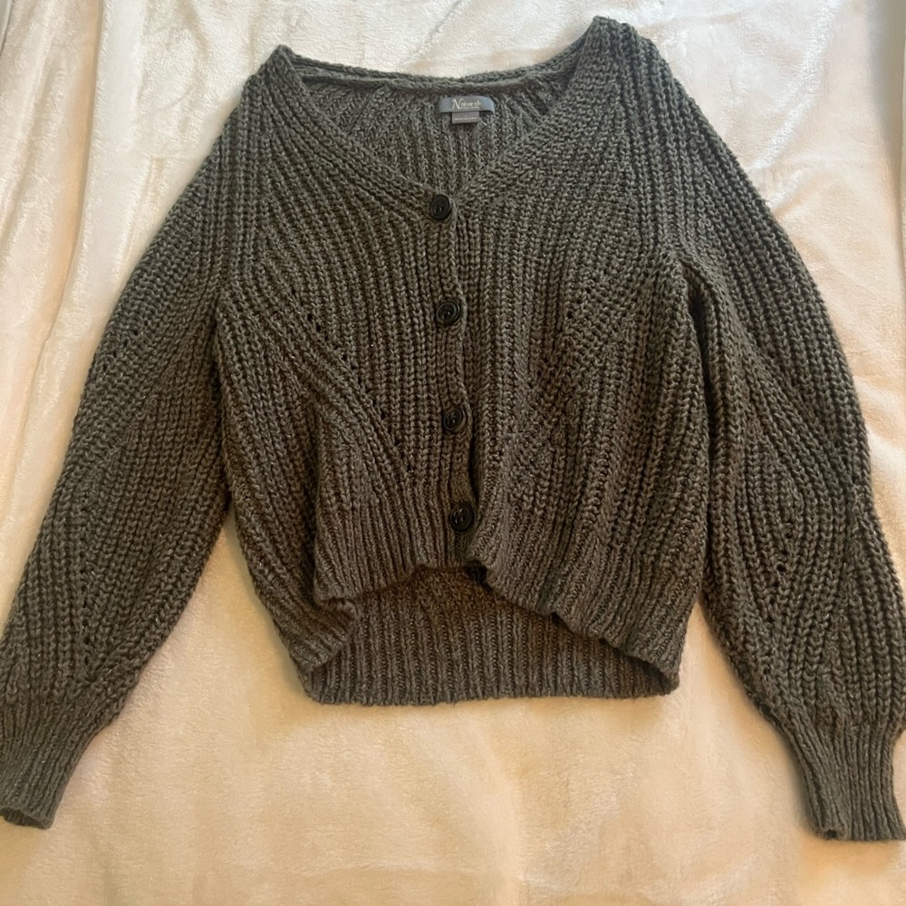 Dark green button up sweater!